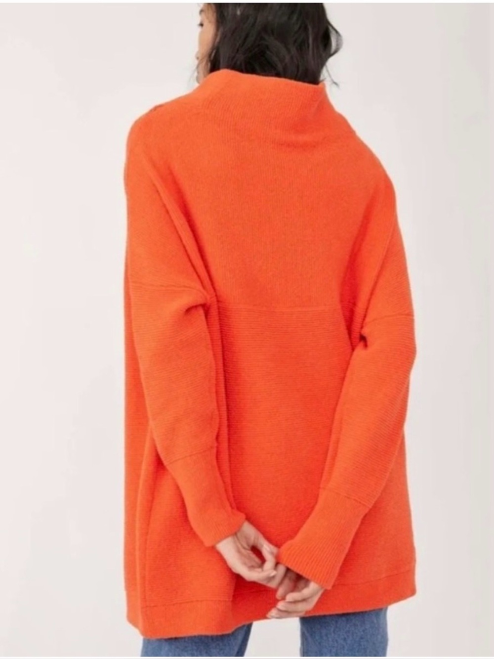 Free People ottoman Cozy Oversized Orange Funnel Neck Sweater - Picture 2 of 3